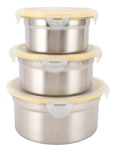 Paquete De 3 Tapas Para Recipientes De Alimentos De Acero In
