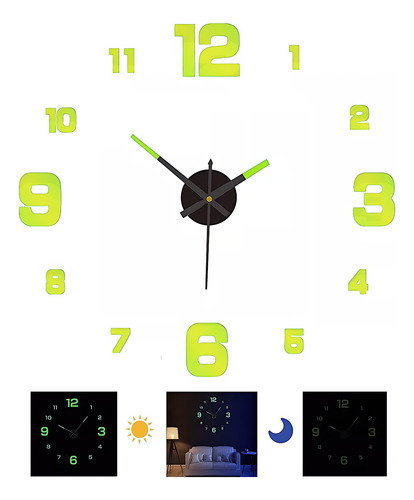 Reloj Para Pared 3d Luminoso Diseño Individual Moderno
