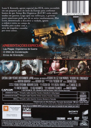 Resident Evil Condenação Dvd Damnation Capcom Computação Grá (Usado)