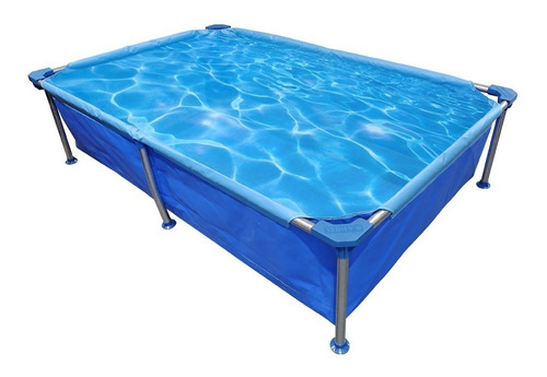 Pileta Estructural Tortuga Beach Lona 2800 Lts 250x160x70 Cm Color Azul