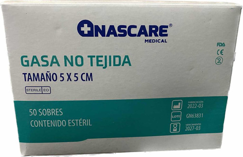 Gasa Estéril 5cmx5cm Caja 50 Sachet De 2 Unidades Cada Una