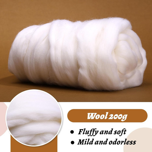 Lana De Ovino Para Fieltro, 200g, Manualidades Y Diy