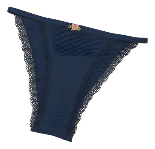 A* K- Tanga S For Mujer, Color Liso, Con Ribetes De Encaje,