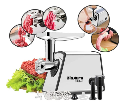 Molino Carne Electrico Con Embutidor Kubbe Longaniza Bco Deus Kitchen