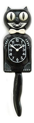 Reloj De Pared Kit Cat Klock De Plástico Negro