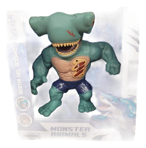 Dinosaurio Con Luz/sonido Shark 20x18 Cm Sebigus 56147 Srj Personaje Bestia Del Oceano