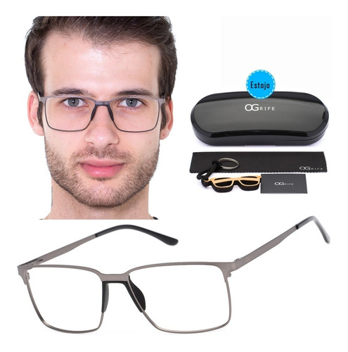 Armação Oculos Ogrife Og 1108-c Masculino Com Lente Sem Grau