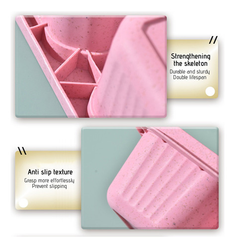 Recipientes Reutilizables Bento Box De 4 Compartimentos Para
