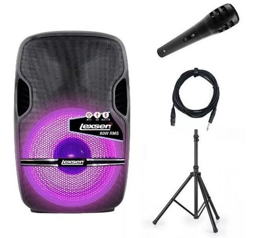 Caja Acustica Kit Lexsen Tiny 80w Mic+soporte