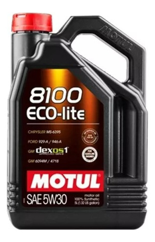 Aceite Motul 8100 Eco Lite 5w30 X 5 Lts Sintético Dexos 1 