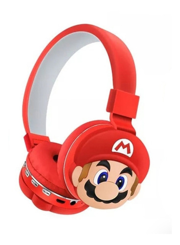 Audífono Infantil Mario Bros Rojo Manos Libres Bluetooth 