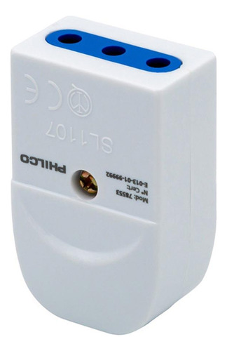 Enchufe Hembra Vertical Eu 3p Philco 1500w Blanco