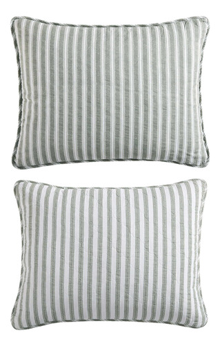 Juego De Edredón Matrimonial Queen Reversible Algodón Verde