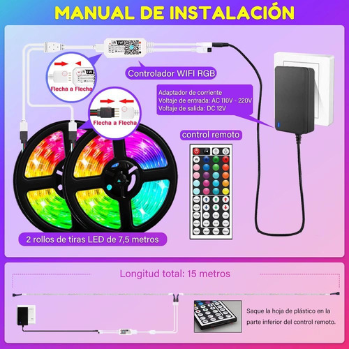 Tiras Luces Led 15m Alexa Led Rgb Luces Led Alexa Magic Home
