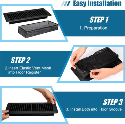 Therwen Registro De Ventilación De Piso De 12 Piezas Con Tra
