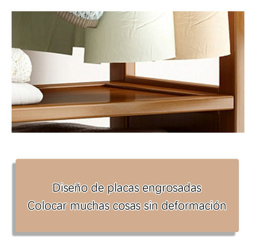 Zapatero Plegable De Bambú Con Perchero Y 3 Niveles Madera