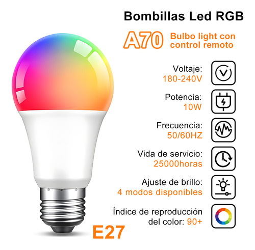 Rgb Bombillas Inteligentes De Cambio De Color 4pcs 12w foco led Rgb luces Rgb