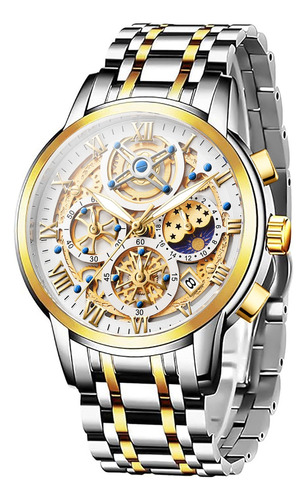 Reloj De Pulsera De Cuarzo Con Fecha De Tres Botones Para Ho