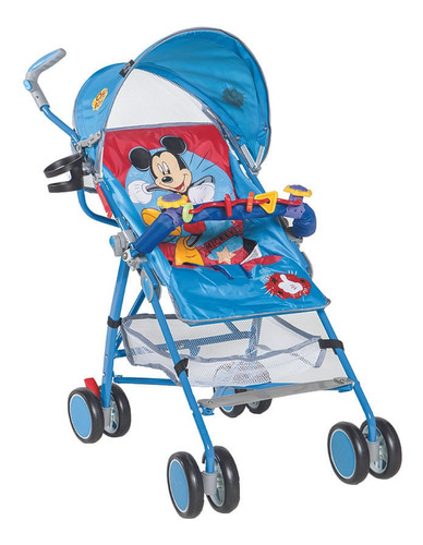 Coche Paraguitas 5 Posiciones 8 Ruedas Celeste Mickey Disney