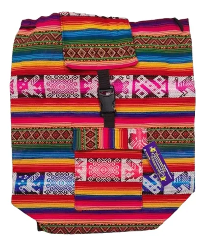 comprar Mochila Aguayo Bolso Artesanal Étnica Regulable Artesanal Color A . Variedad De Colores Y Combinaciones Diseño De La Tela Aguayo \u002F Étnico