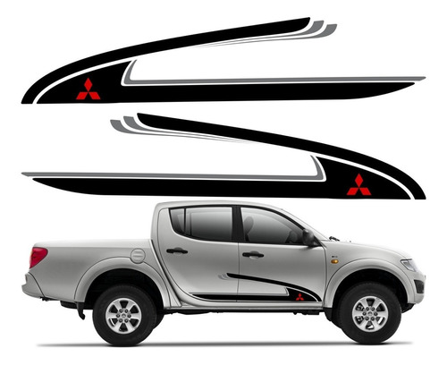 Adesivo Faixa Lateral Personalizado Mitsubishi L200 Ca13806