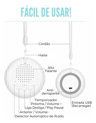 Aparelho De Som Bebês Ruído Branco Dormir Bem Sons Brasil