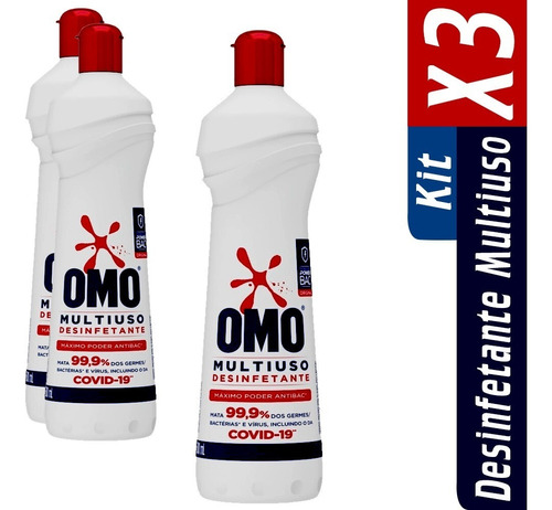 Kit Com 3 Desinfetantes Multiuso Original Omo 500ml