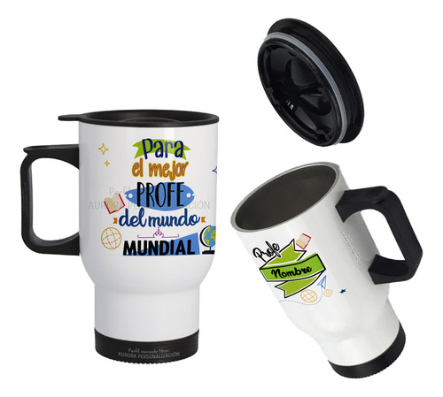 Mug Vaso Termico Viajero Para Carro Regalo Profesor  17