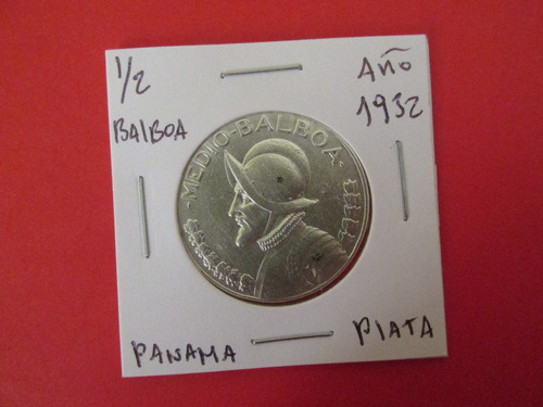 Antigua Moneda Panama 1/2 Balboa De Plata Año 1932 Escasa