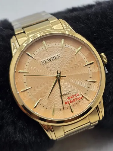 Relógio Masculino Original Newrex Dourado Funcional | Parcelamento