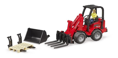 Cargadora Compacta Schaffer 2630 +accesorios Bruder Esc 1:16