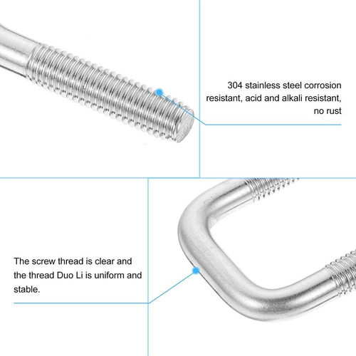 10 Pcs Bolts Stainless Pipe Clamps Right Angle Shape