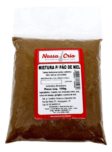 Mix De Especiarias Para Pão De Mel 150g Nossa Cria