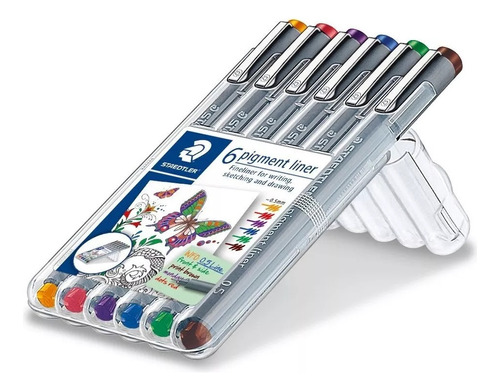 Staedtler Pigment Liner Estucho X6 Colores 