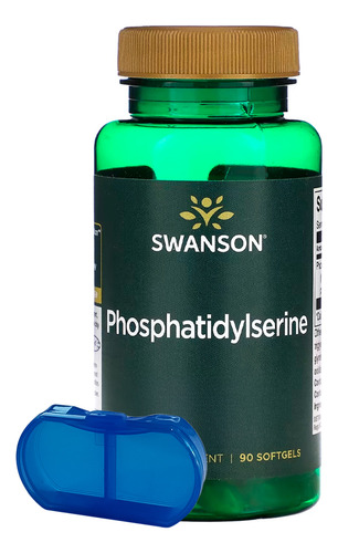 Fosfatidilserina 100mg Swanson 90 Softgels + Porta Cápsulas Sabor Sem sabor