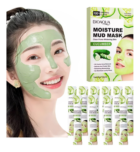 Crema De Pepino Mascarilla Facial Blanqueadora Bioaqua X10