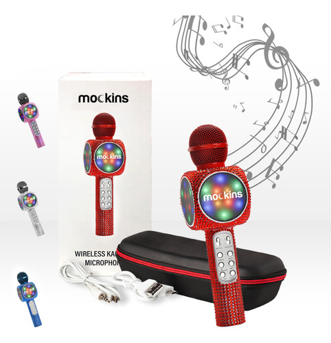 Micrófono De Karaoke Rojo Brillante Para Niños, Micrófono In