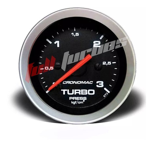 Imagem 2 de 4 de Pressão Turbo Cronomac Sport 52mm Manômetro 3k + Copo