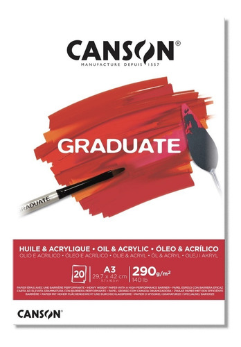 Canson Acrilico Y Óleo Graduate Pad A3 (29,7x42 Cm)