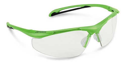 Lentes De Seguridad Jayhawk - Armazón Verde, Transp - 6/paq