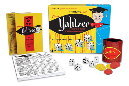 Yahtzee Clásico Con Ilustraciones Retro, Un Emocionante Jueg