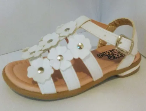 Sandalia Nena Fiesta Comuni n Chatitas Blancas Oro Negras