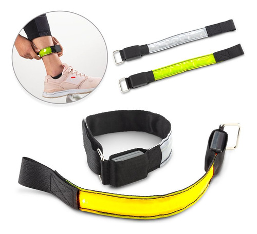 Banda Sport Led Ajuste Cómodo En Velcro Deporte Fitness