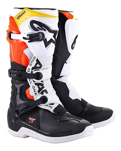 Bota Motocross Off Road Alpinestars Tech 3 Laranja Preto 