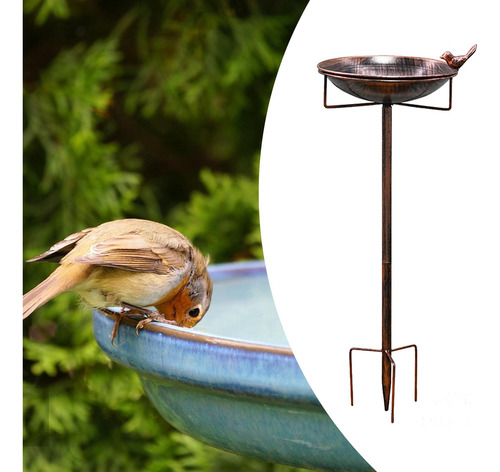 Alimentador De Pájaros De Hierro Baño De Pájaro De Metal