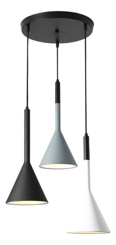 Lampara Colgante Diseño Cónico 3 Luces E27 Altura 90 Cms