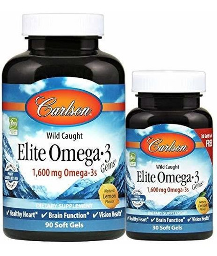 Carlson - Elite Omega-3 Gemas,1600 Mg De Ácidos Grasos Omeg