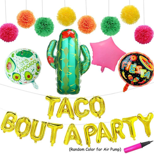 Taco Bout A Party Foil Ballons   Large Cactus Ballon Fo...