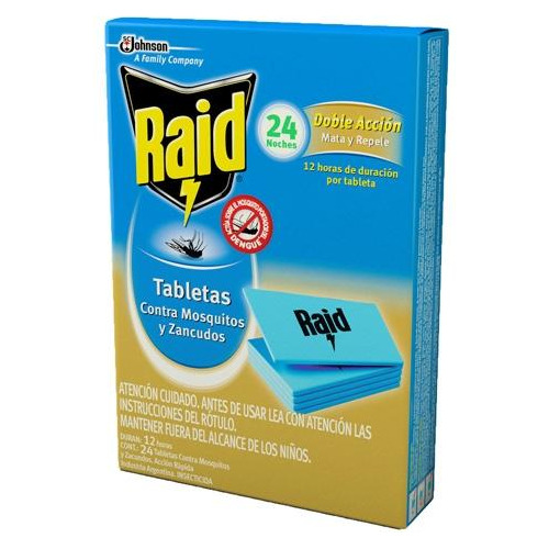 Insecticida Raid tabletas 24 Unidades