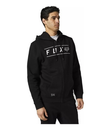 Campera Buzo Negra Con Capucha Pinnacle Moto Atv Fox 